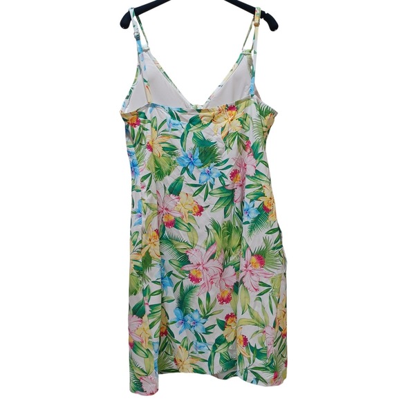 Tommy Bahama XL Tropical Floral Swim Dress Cover-up Vacation Resort Beach Cruise - Picture 2 of 7